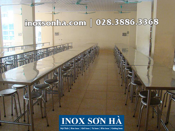 bàn ghế inox công nghiệp