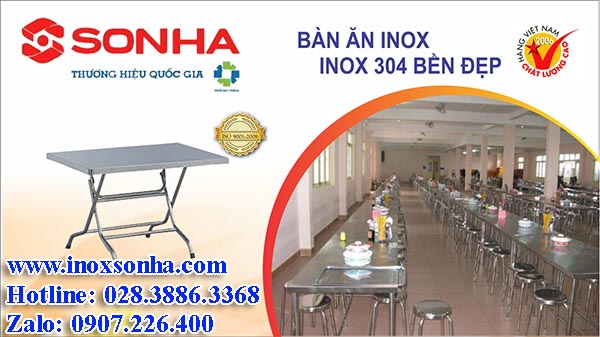 Bàn ăn inox 304