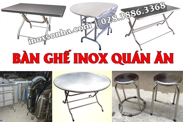 Bàn ghế inox nhà hàng