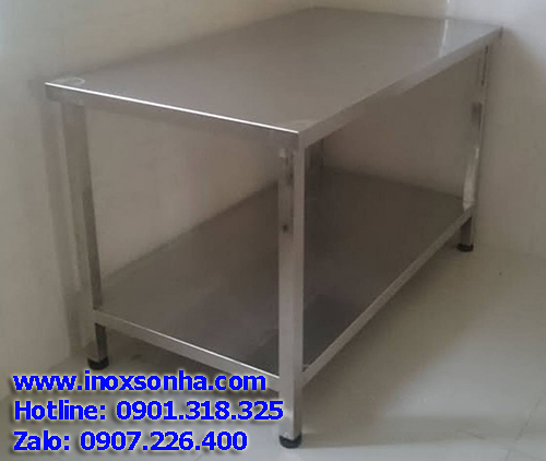 bàn inox 2 tầng