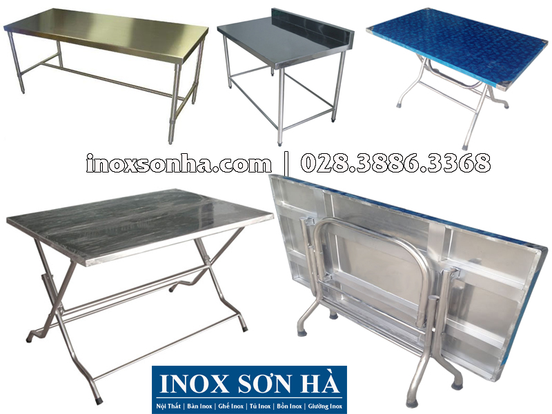 bàn inox hình chữ nhật