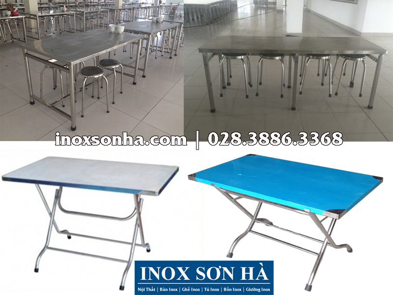 bàn inox hình chữ nhật