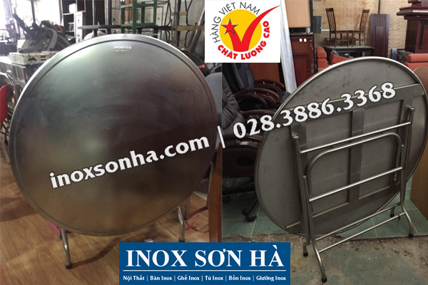 Bàn tròn inox 1m2