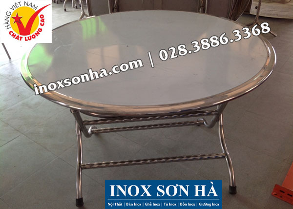 Bàn tròn inox 1m2