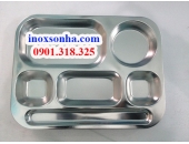 khay inox 6 ngăn, khay cơm inox 6 ngăn, khay cơm inox 304, khay cơm inox giá rẻ